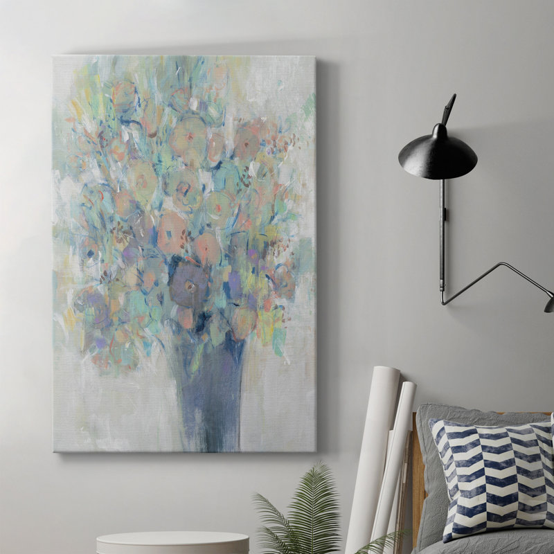 Bouquet II - peinture sur toile tendue, H 27 po x l 18 po x P 1 po