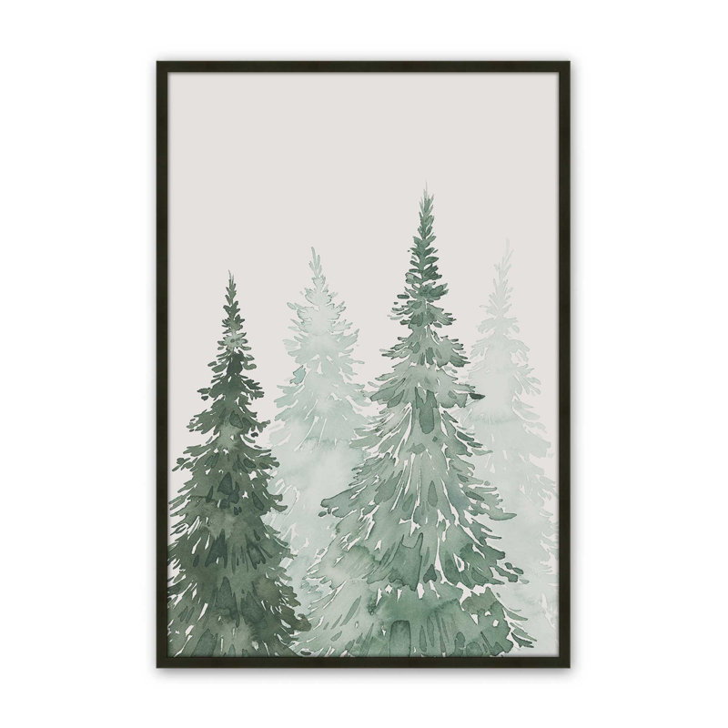 Whispering Spruce Shadows II, H 21 po x l 17 po, Encadrement ouvert, noir satiné