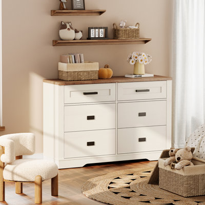 Glenford 47.2"W Modern Farmhouse Wooden 6-Drawer Dresser For Teenagers by Winston Porter