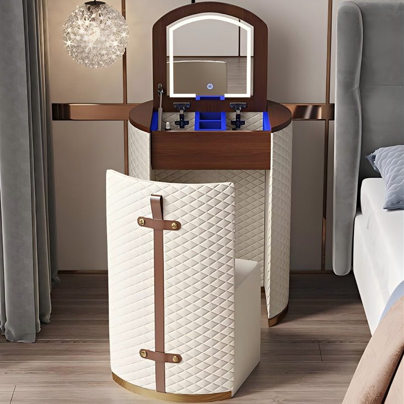 Meuble-lavabo rond moderne minimaliste beige 23,62 po