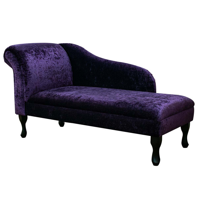 Upholstered Chaise Lounge, Purple