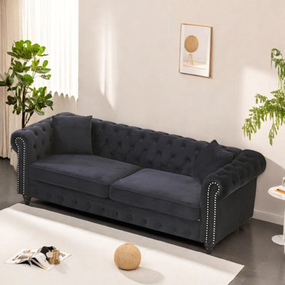 Living Room Chesterfield Sofa with Rolled Arms