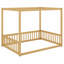 Structure de lit à baldaquin en bois avec clôture et garde-corps-224433838