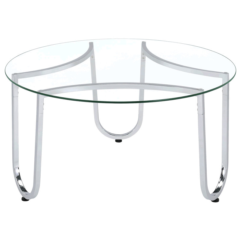 Dutton Chrome Round Glass Top Coffee Table