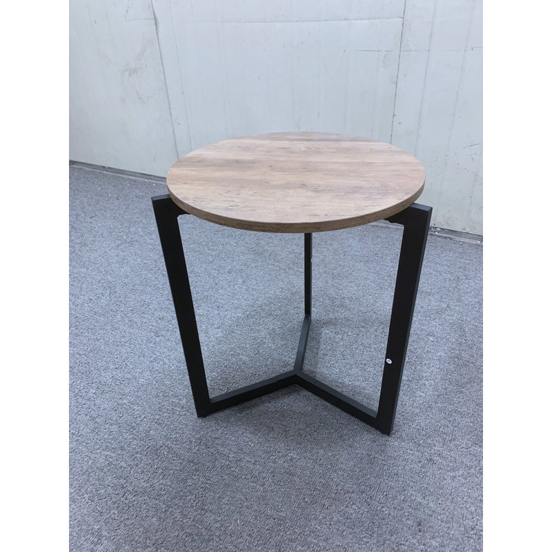 Round Side Table, Round Accent End Table With Sturdy Metal Frame, Round Nightstand