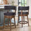 Tabouret de bar et de comptoir pivotant à 360 ° avec garniture cloutée, chaise de bar rembourrée en bois massif pour îlot de cuisine-617672565-617672571