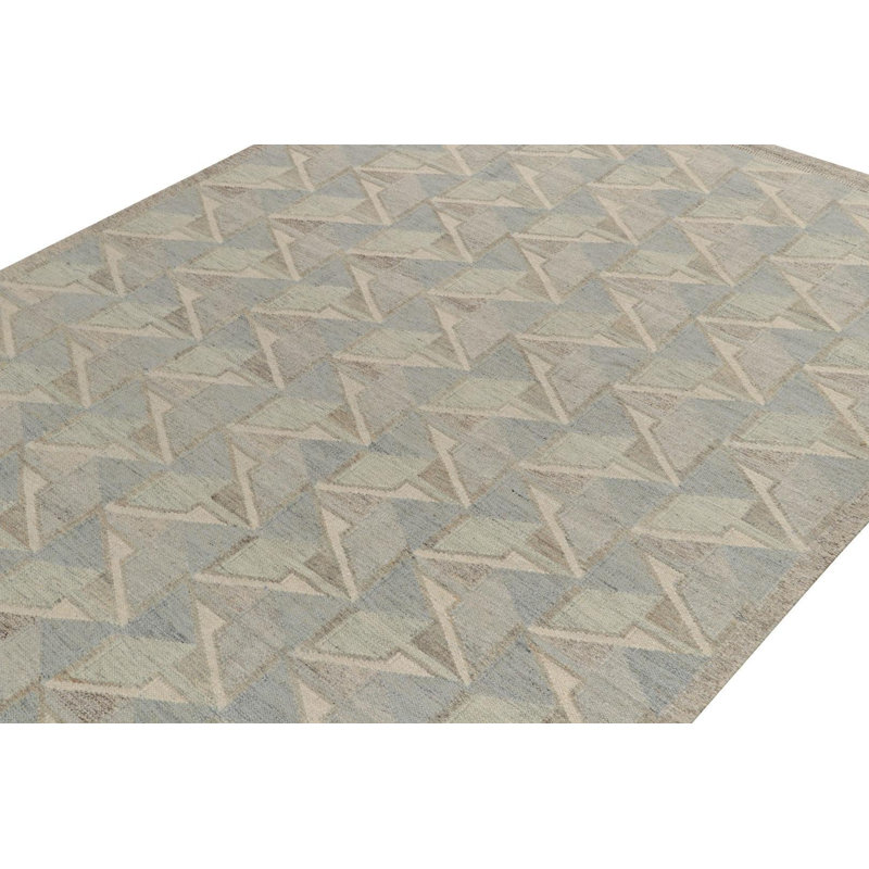 Scandinavian Wool Geometric Area Rug, Rectangle 10' x 14'