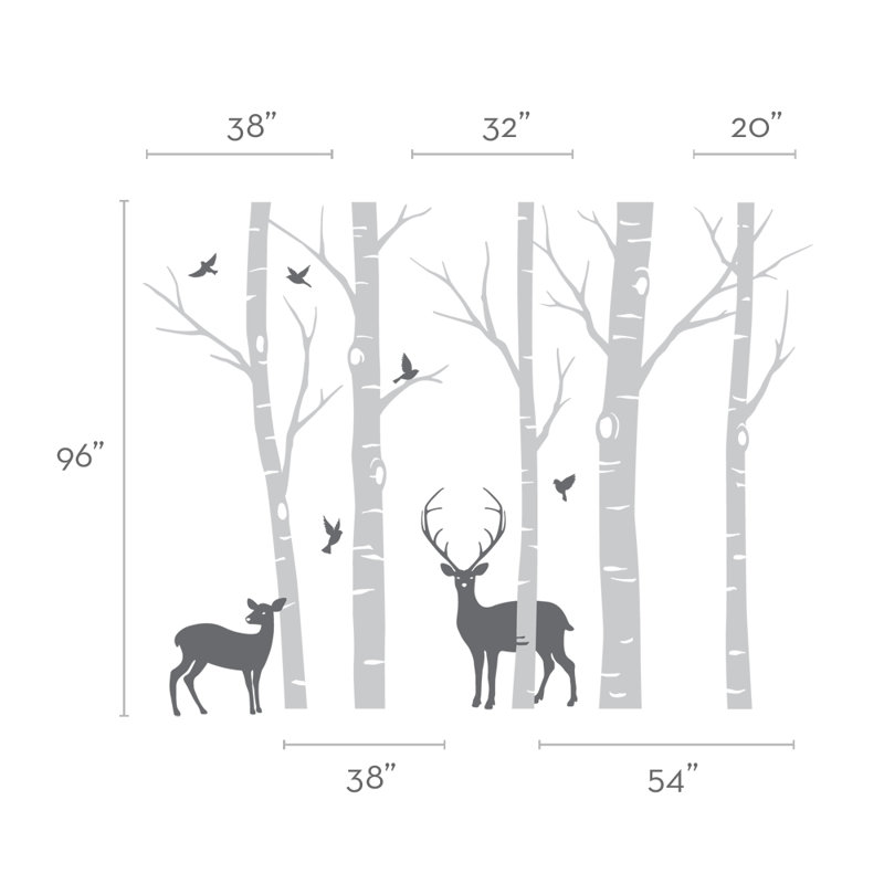 Plants & Flowers Non-Wall Damaging Accent, Scheme B, 108" H x 127" W