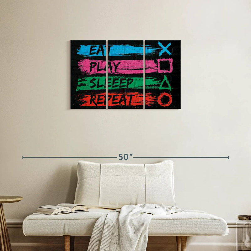 Senne Eat Play Sleep Repeat, 20" H x 33" W
