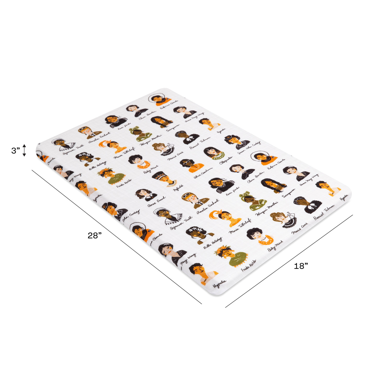 Women in History Muslin All-Stages Bassinet Sheet