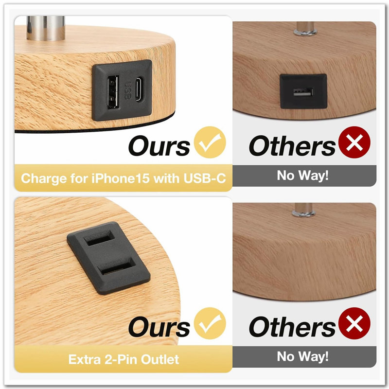 Allenton Wood USB Accent Lamp