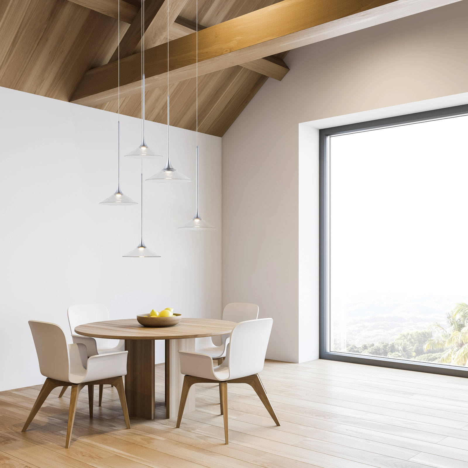 Hira 5 Light Crystal Dimmable LED Pendant