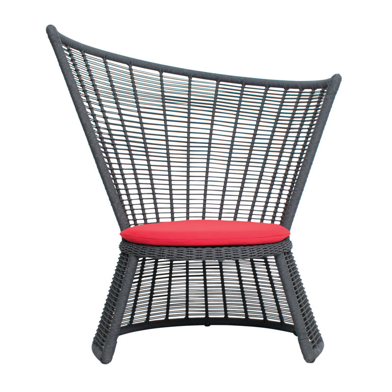 Archipelago Outdoor Lounge Chair, Dark Gray/Dark Pebble, Red