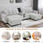 Modern U-shaped Sectional With Movable Storage Ottomans, Multifunctional Console, Bluetooth Speakers And Led Lights-28271036