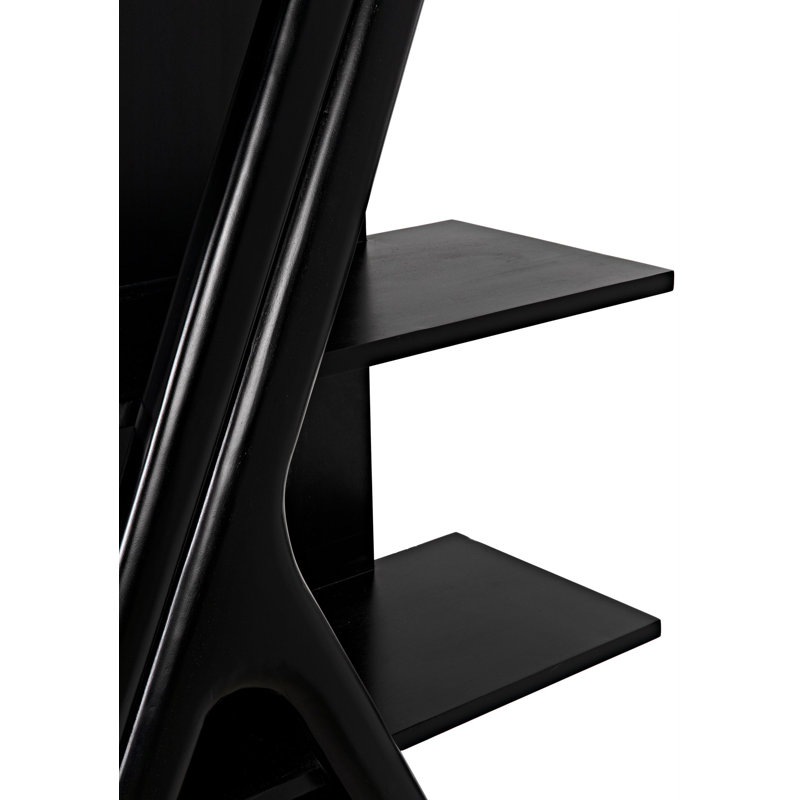 Vetra Solid Wood Bookcase, Hand Rubbed Black