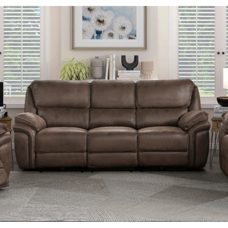Delwayne 90'' Modern & Contemporary Microfiber Power Double Reclining Sofa with zero clearence recliner  Design, One-Touch Power Control and USB Charging Port