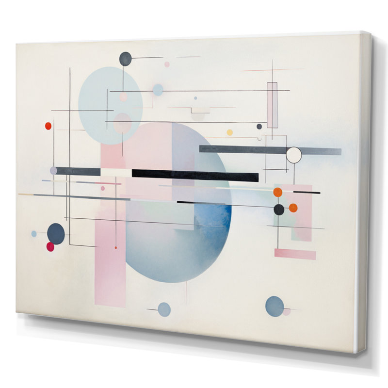 Abstractions éthérées du suprématisme rose, Toile tendue, H 34 po x l 44 po x P 1,5 po