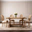 Comfortable Dining Chairs, Linen Wood French Farmhouse Kitchen Set