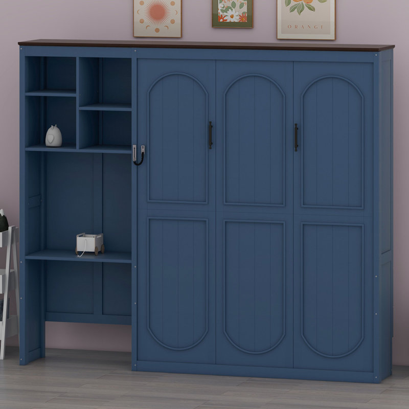 Un lit escamotable avec bureau intégré et armoire de rangement libère de l'espace au sol dans les studios et les chambres d'hôtes.