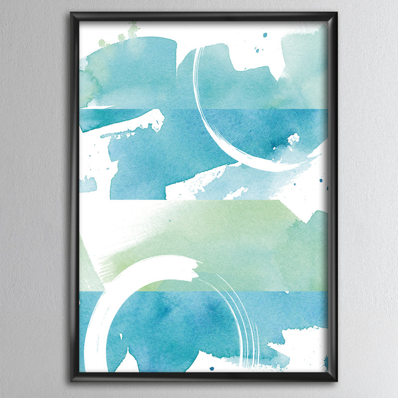 « côtier aquarelles i »-cadre photo imprimé sur toile, H 46 po x l 36 po x P 1,5 po, Cadre noir