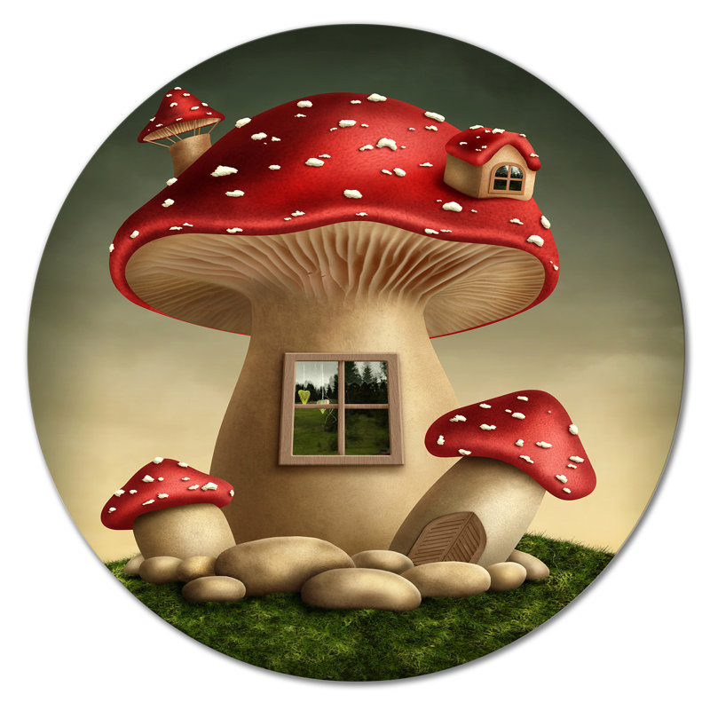 Fantasy Mushroom House - impression sans cadre, H 29 po x l 29 po