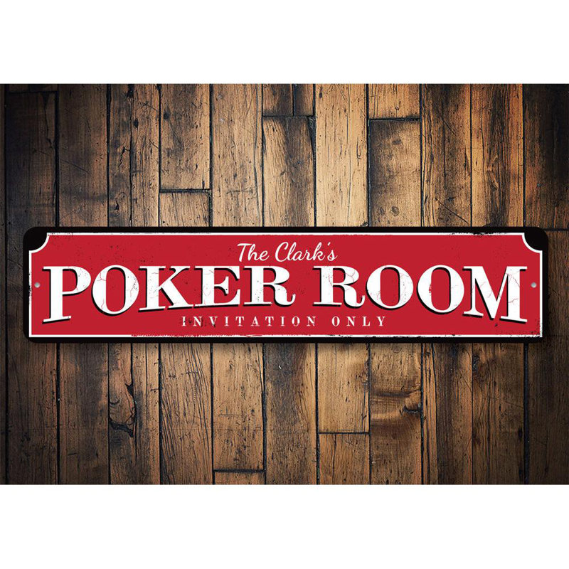 Plaque de poker en aluminium, H 6 po x l 24 po x P 0,06 po