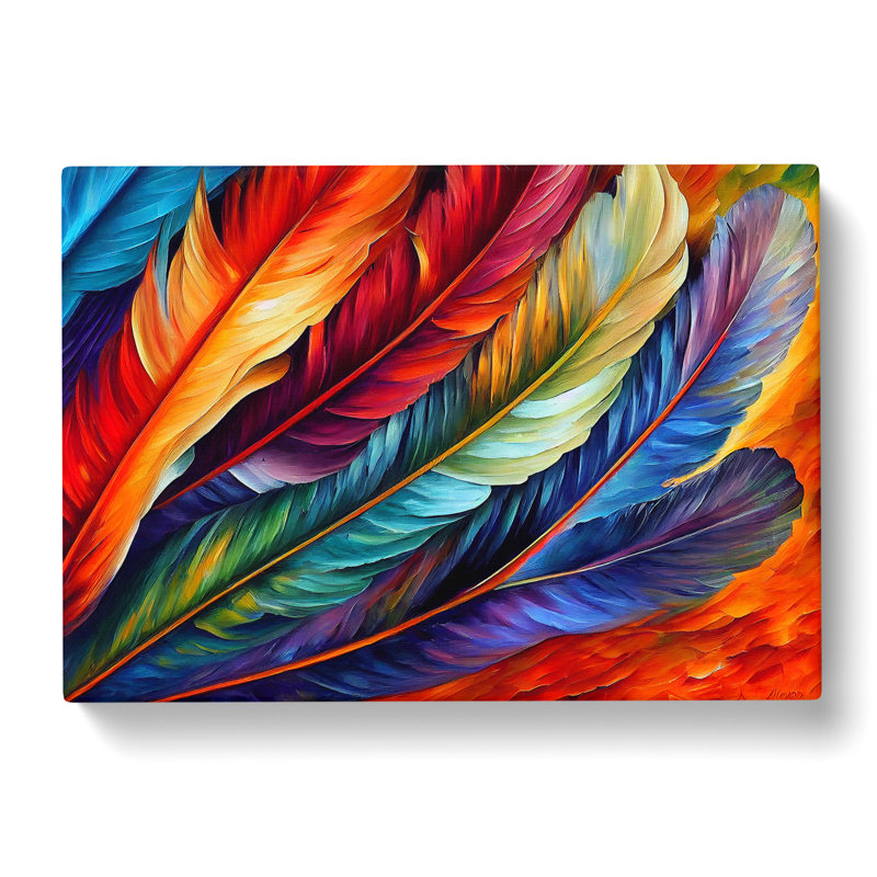 Bird Feather Vol.4 Abstract - Wrapped Canvas Print, 40cm H x 60cm W x 3cm D