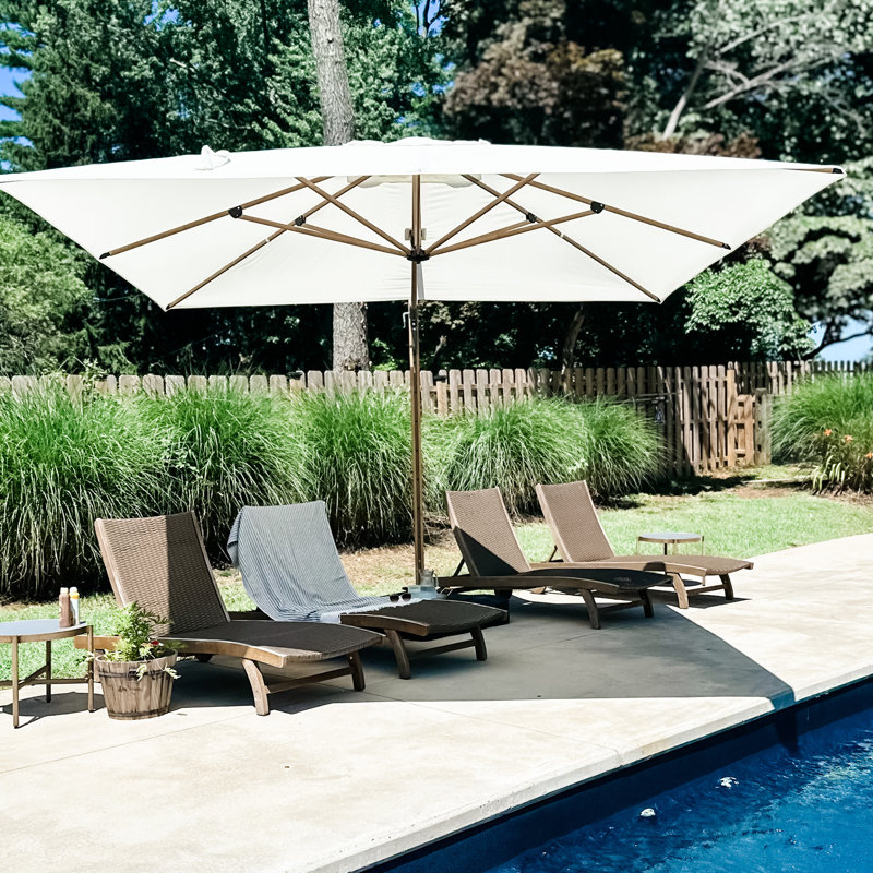 Porte-parapluies de jardin en porte-à-faux 9 po AlunInum, H 108 po x l 108 po x P 108 po, Crème, crème