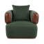 Chaise d'appoint rembourrée en velours avec accoudoirs et coussin ronds-124593785-124593784