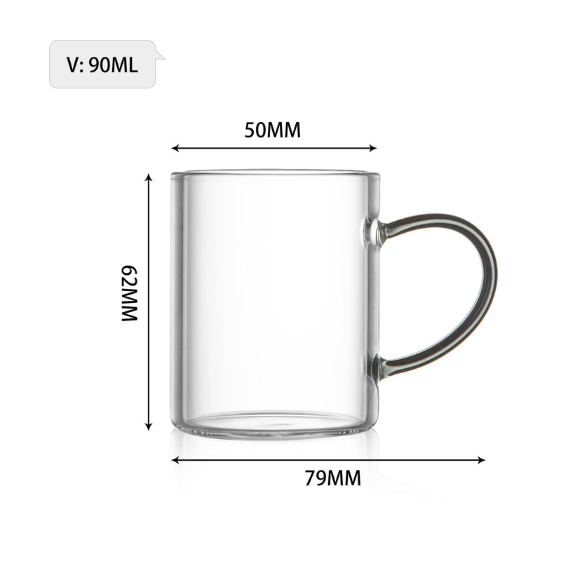 Tasses à expresso en verre 3 oz / 90 ml, blanc / fumé Bacimi Bacos