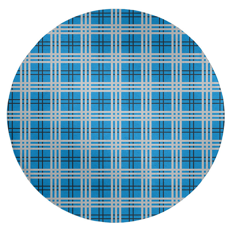 Plaid Indoor Rug, Round 5'