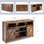 Armoire-bar Farmhouse avec huche, armoire de rangement avec porte de grange coulissante rustique avec prise de courant, buffet pour table de salle à manger dans le vestibule-373765360