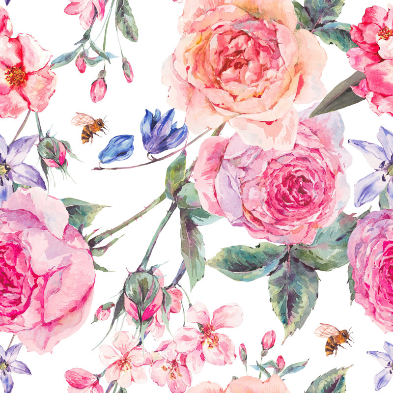 Rouleau de papier peint adhésif à motif de fleurs géantes amovibles L 4,17 pi x l 50 po Andreas
