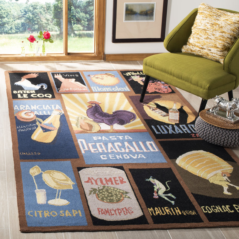 Brayton Hand Hooked Wool Pile Rug, Rectangle 9' x 12'