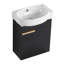 Meuble-lavabo à fermeture en douceur avec lavabo et support de rangement-417503435