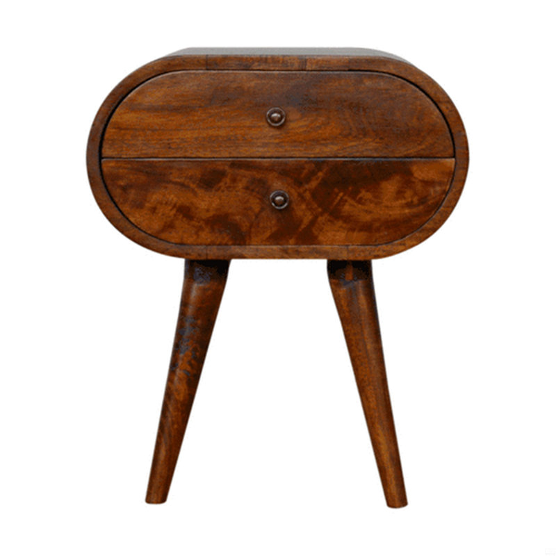 Table de chevet circulaire châtaignier