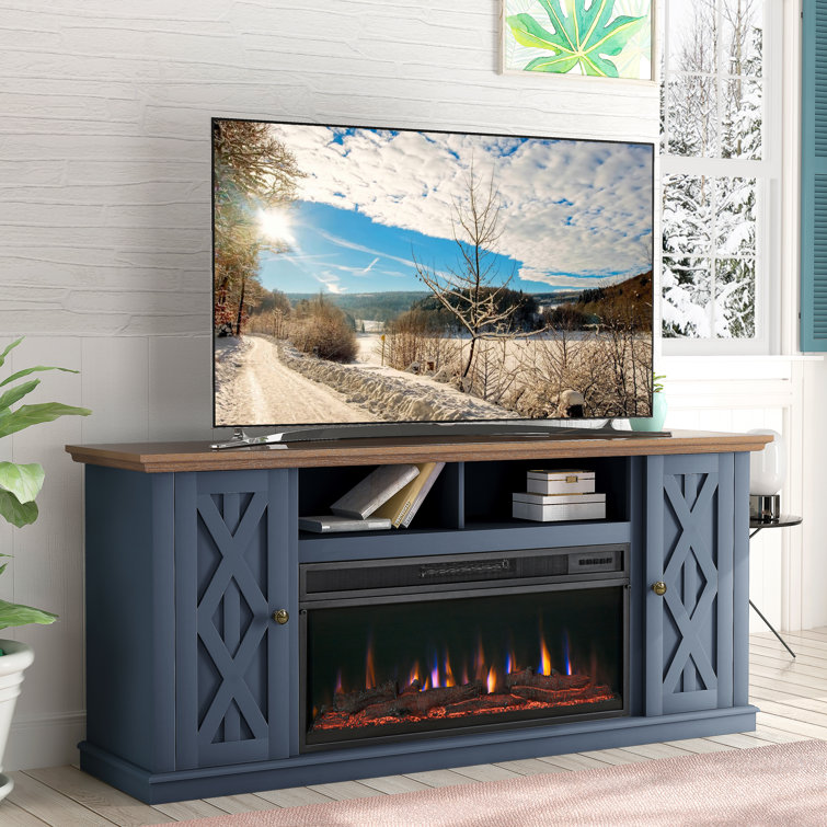 Knighten TV Stand For TVs Up To 78" With Fireplace Included