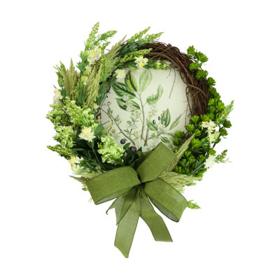 Plaque murale botanique 26 "avec pampas et lilas
