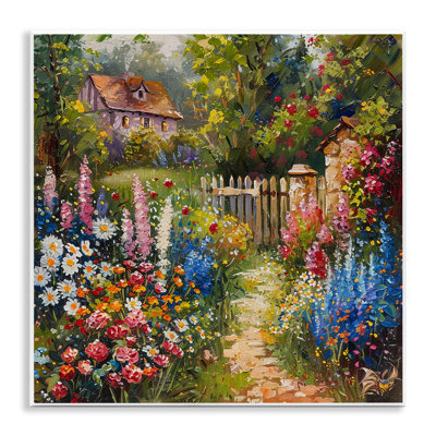  Blooming Spring Cottage Wall Plaque Art by LSR Design Studio