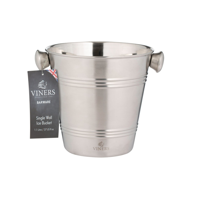 Barware Ice Bucket Single Wall 1L, Silver