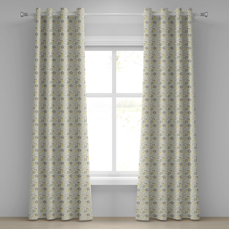 Rideau décoratif rouge à œillets 2 panneaux Red Barrel Studio®, gris anthracite souci, L 50 po x L 108 po