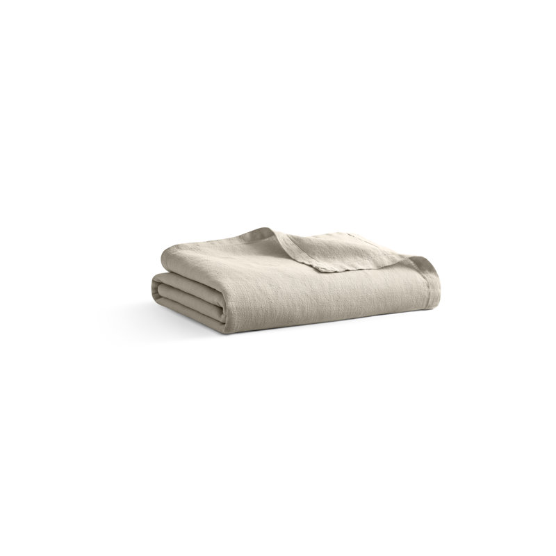 Rainy Hand Woven Throw Blanket, Putty