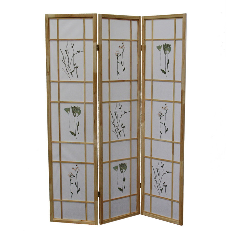 Cloison 70 "à 3 panneaux 70" Shoji, Naturel / brun clair, H 70 po x l 50 po x P 6 po