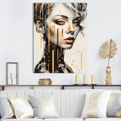 " Gold And Grey Fashion Woman "