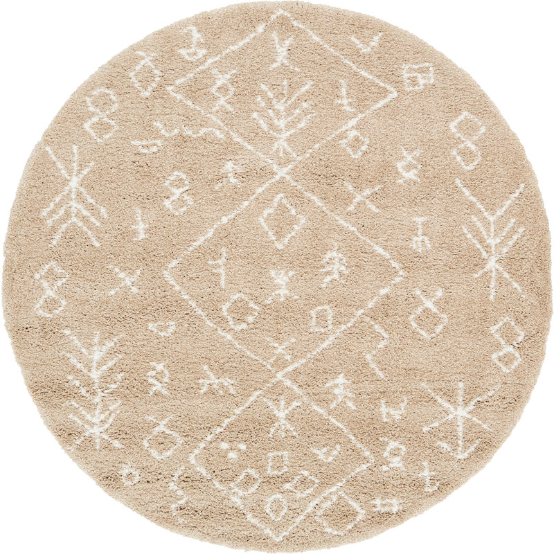 Tapis Jonnye Southwestern, Rond 8 pi, Gris