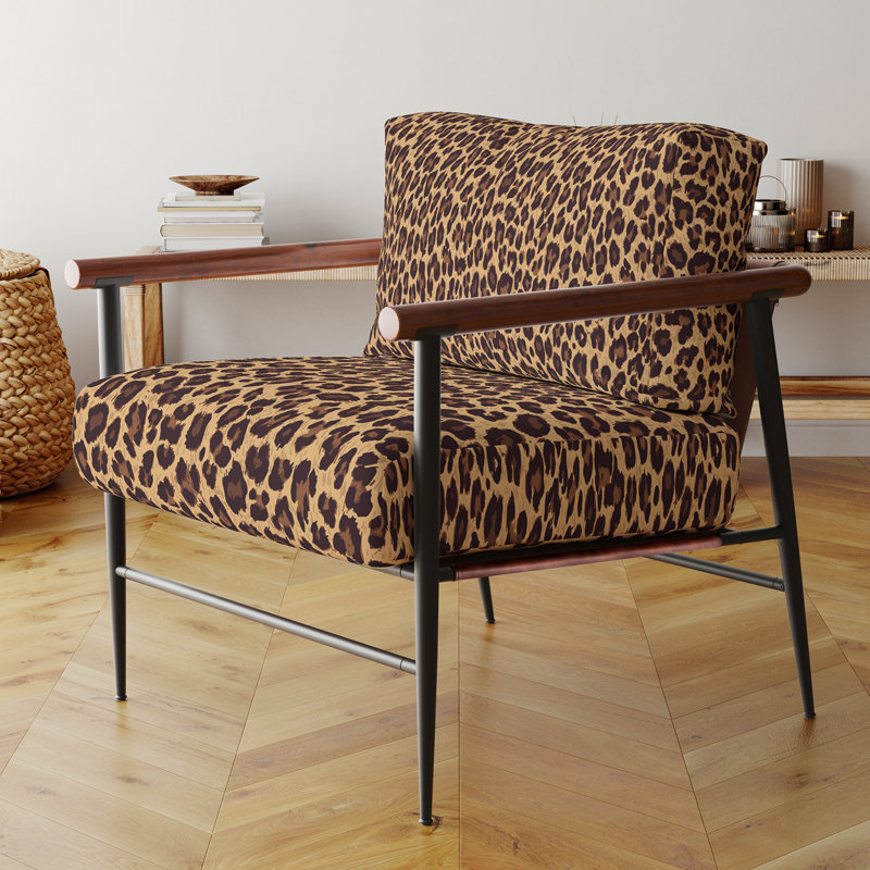 Leopard Fur II - Fauteuil d'appoint rembourré en velours