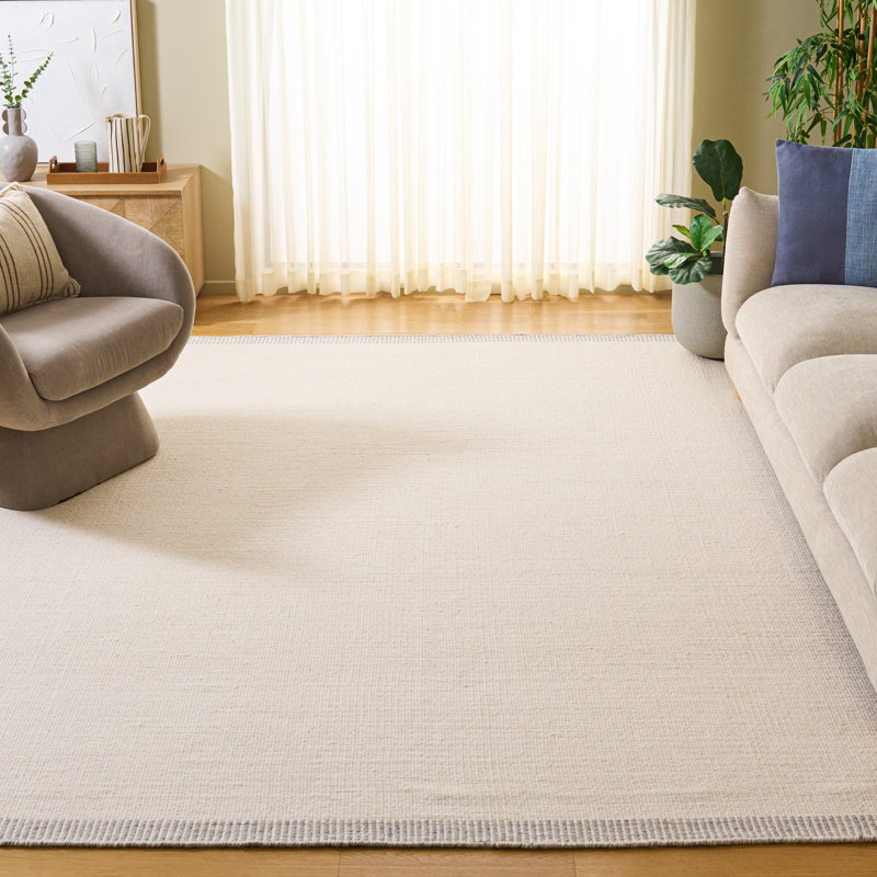 Vermont Hand Woven Wool;Cotton Solid Color Indoor Rug, Rectangle 8' x 10'