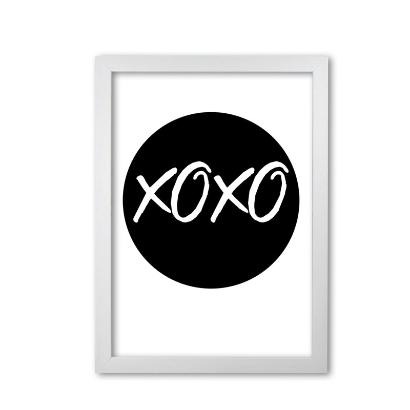 XOXO Black Circle - Print, White Grain Frame, 42 cm H x 30 cm W x 5 cm D