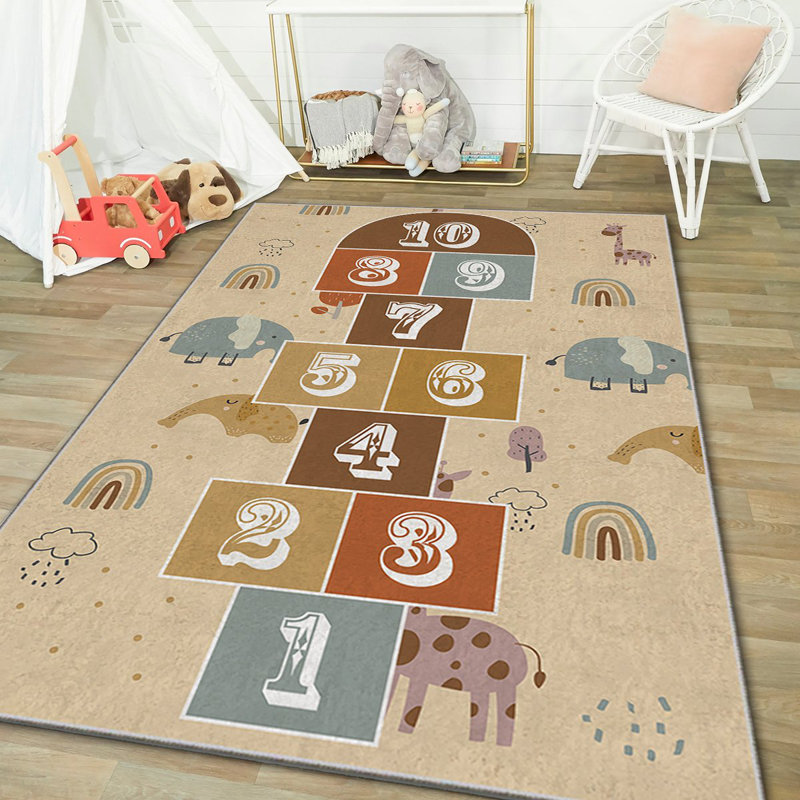 Tapis luxueux en polyester, 5,2 x 7,5 pi | Éponge stratifiée anti-dérapante 740 g / m² pour plus de durabilité | Antibactérien, facile à nettoyer, lavable à la machine à 86 ° F, superbe impression numérique sur tissu de velours