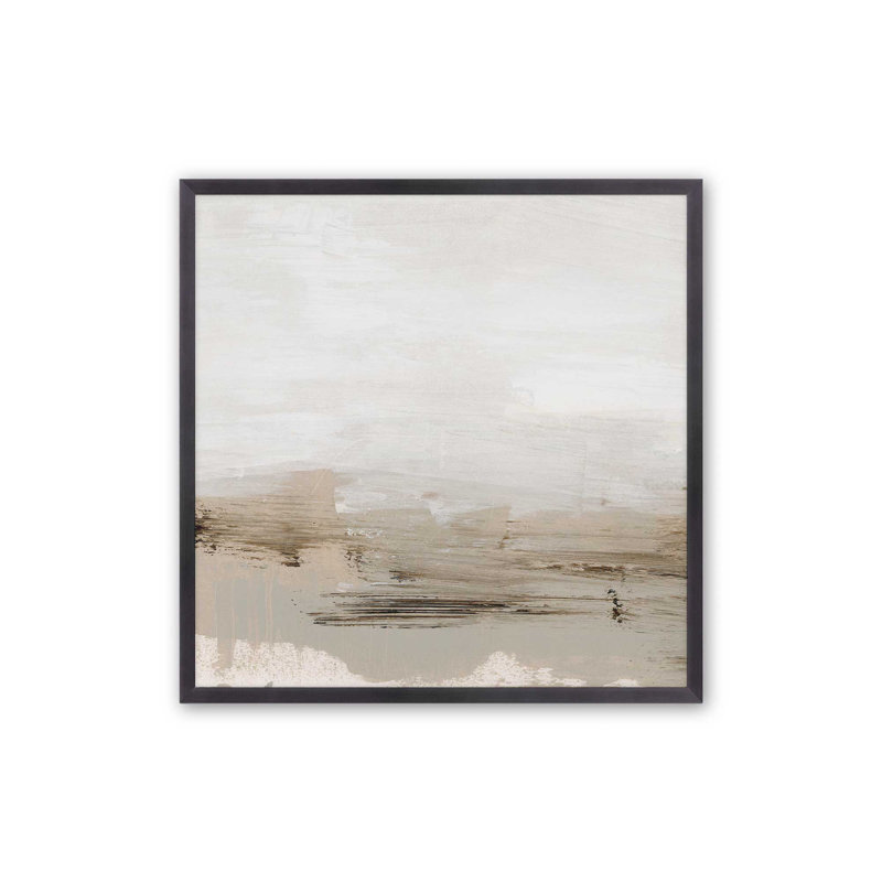 Subtle Earthlines II, 13.75" H x 13.75" W, Open Corner Framed, Weathered Zinc